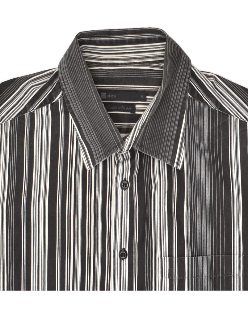 JULES Mens Shirt XL Black Striped Cotton | Vintage Jules | Thrift | Second-Hand Jules | Used Clothing | Messina Hembry 