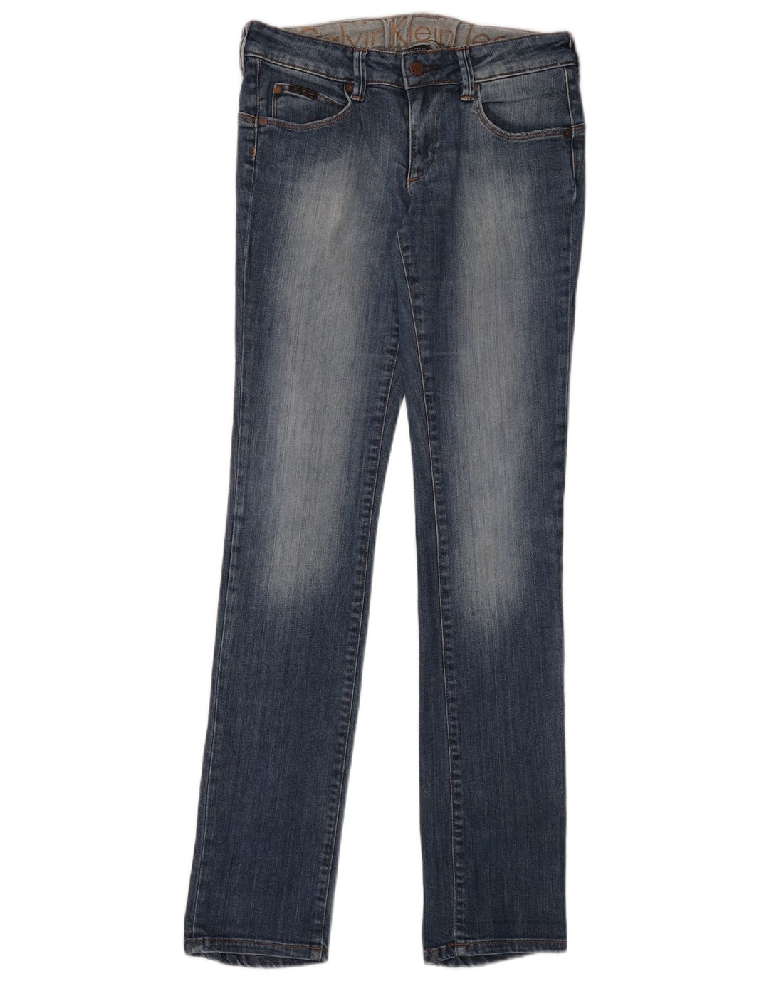 Calvin Klein Womens Slim Jeans W27 L34 Blue Cotton
