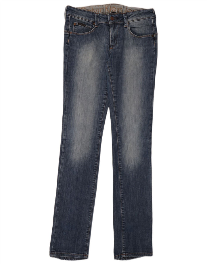 Calvin Klein Womens Slim Jeans W27 L34 Blue Cotton