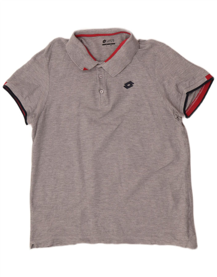 Lotto Mens Life's Polo Shirt Medium Grey Flecked
