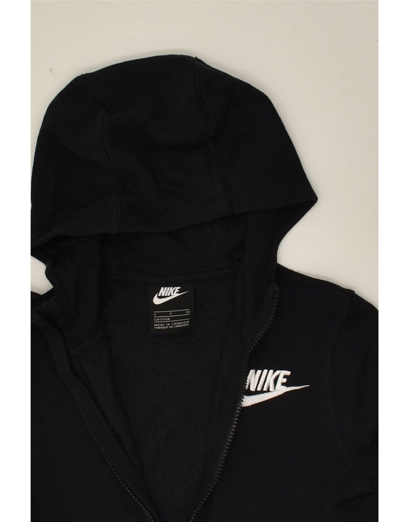 NIKE Boys Zip Hoodie Sweater 8-9 Years Small  Black Cotton | Vintage Nike | Thrift | Second-Hand Nike | Used Clothing | Messina Hembry 