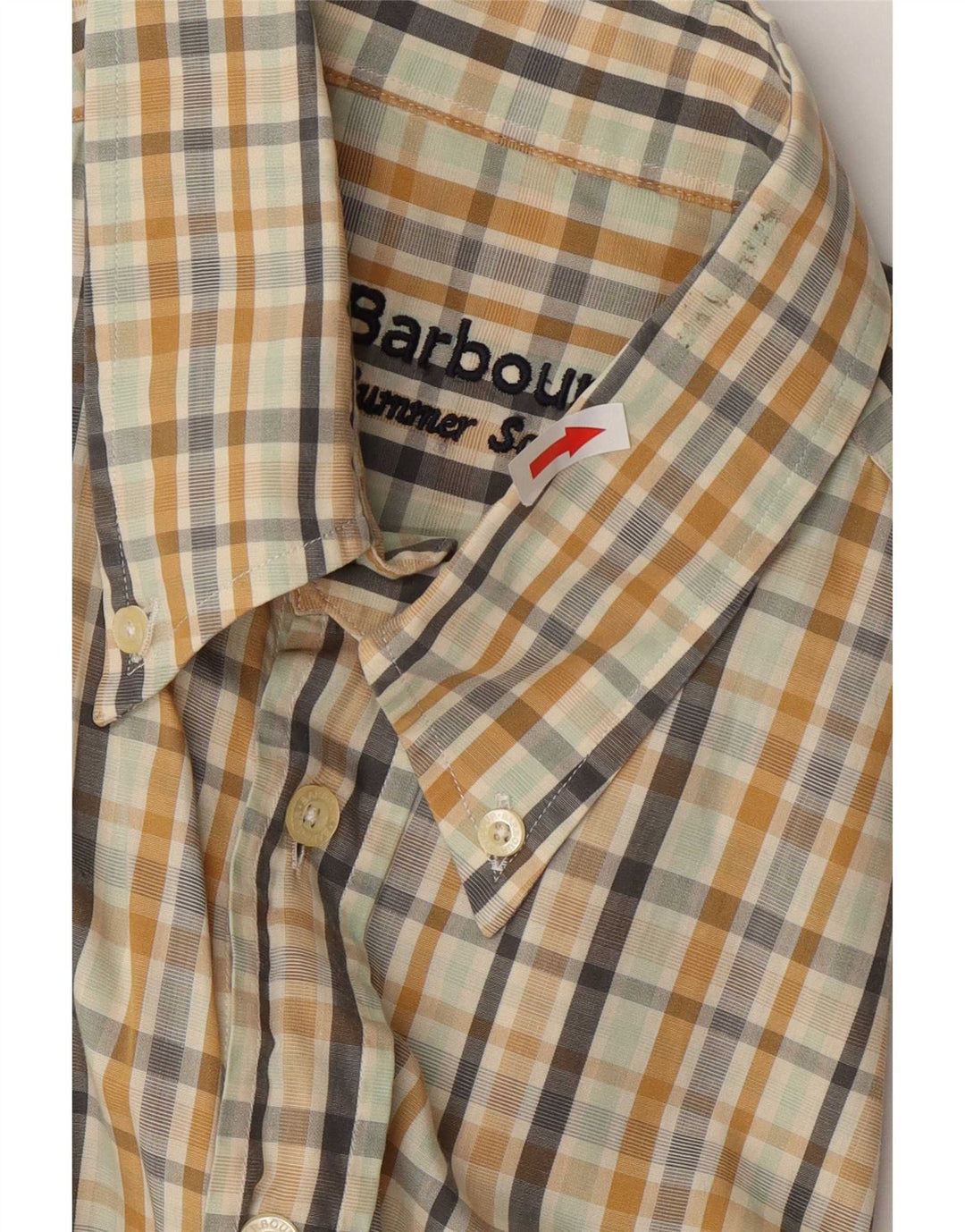 Barbour Mens Shirt Large Beige Check