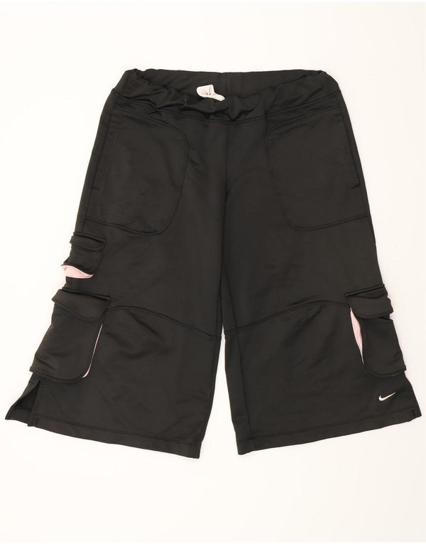 NIKE Womens Bermuda Sport Shorts US 4/6 Small Black Polyester