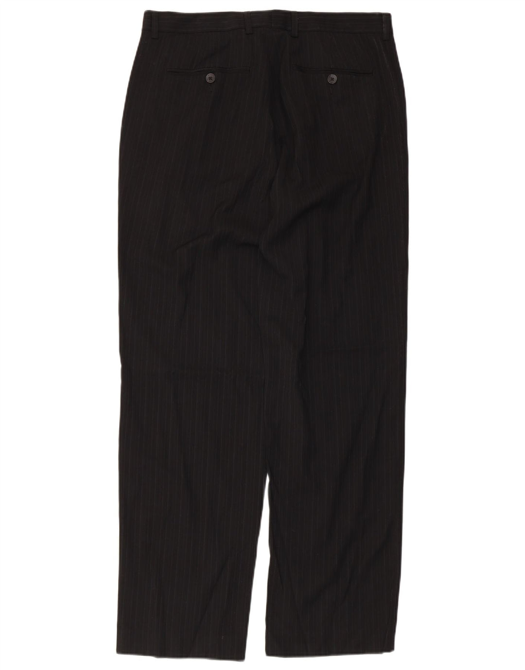 CALVIN KLEIN Mens Straight Suit Trousers W31 L30 Black Pinstripe Polyester