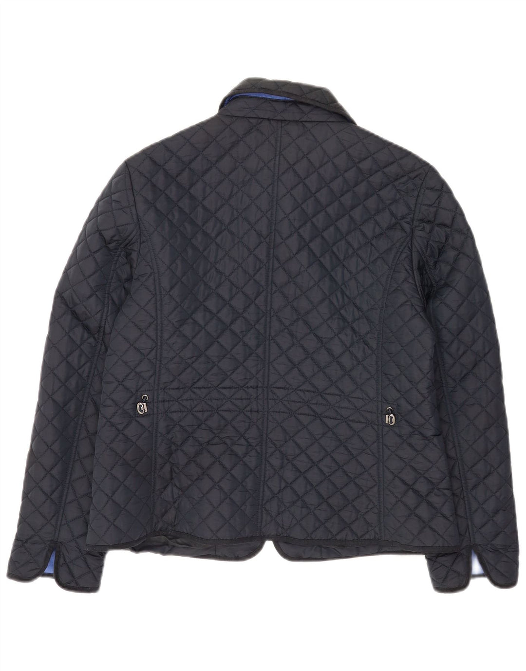Hobbs Womens Quilted Jacket UK 14 Large Navy Blue Polyamide