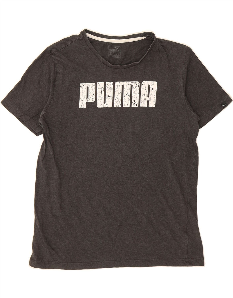 PUMA Mens Graphic T-Shirt Top Medium Grey Cotton Vintage Puma and Second-Hand Puma from Messina Hembry 