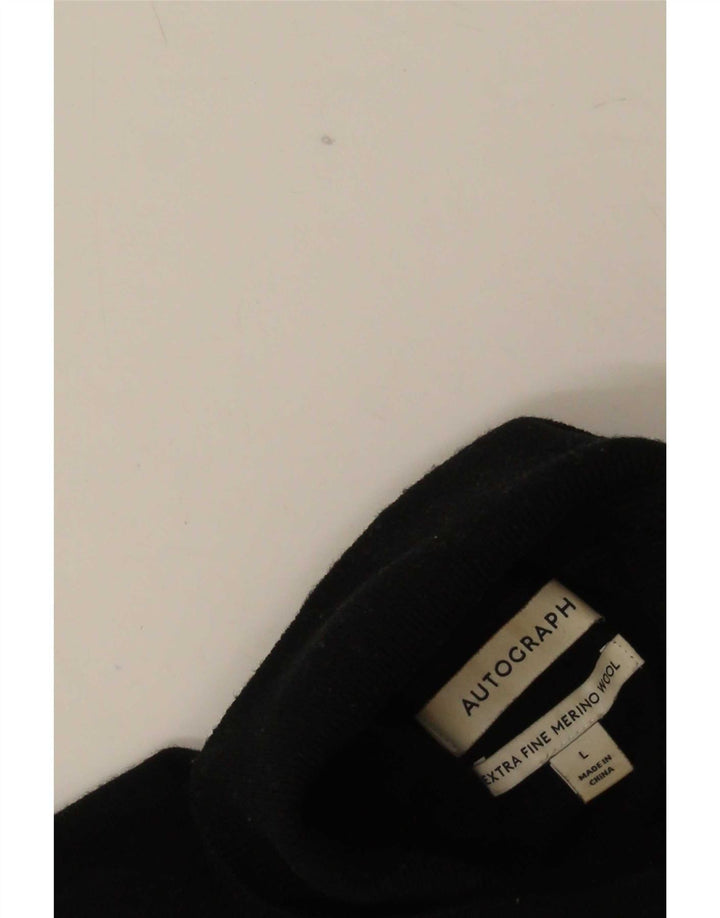 Marks & Spencer Mens Autograph Roll Neck Jumper Sweater Large Black