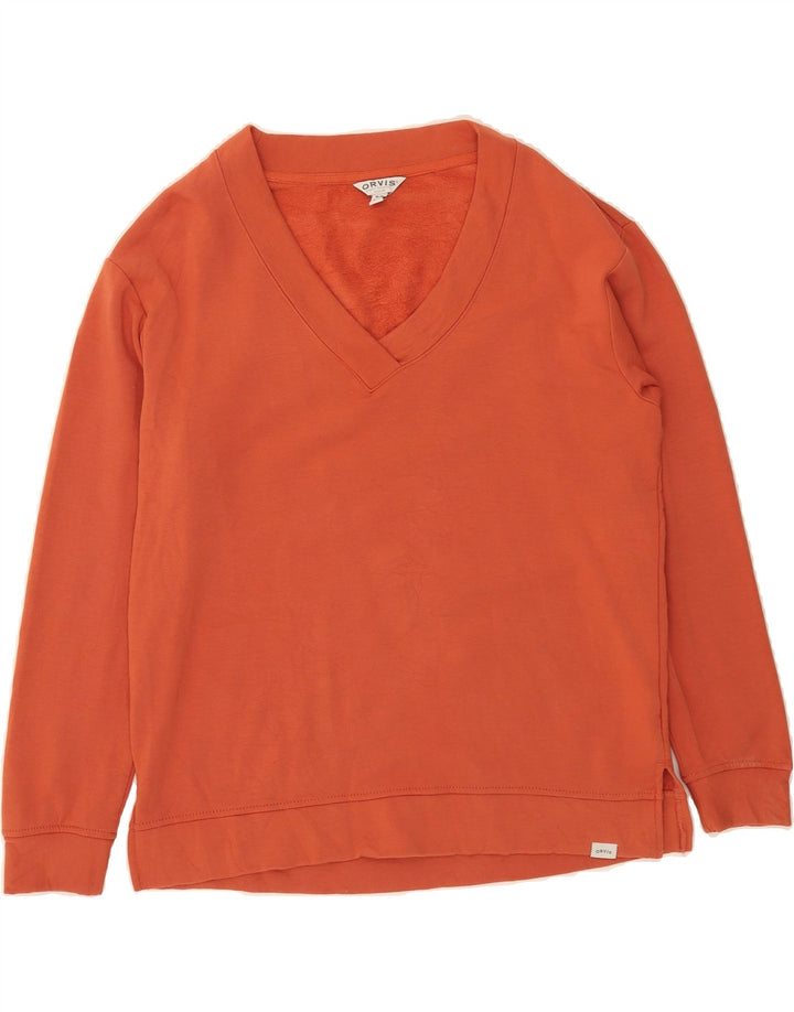 ORVIS Womens Oversized Crop Sweatshirt Jumper UK 14 Medium Orange Modal Vintage Orvis and Second-Hand Orvis from Messina Hembry 