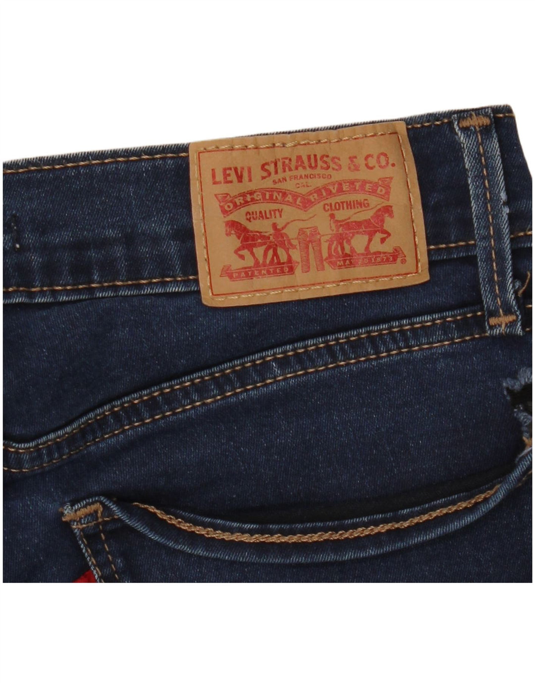 LEVI'S Womens 710 Super Skinny Jeans W26 L30 Navy Blue Polyester