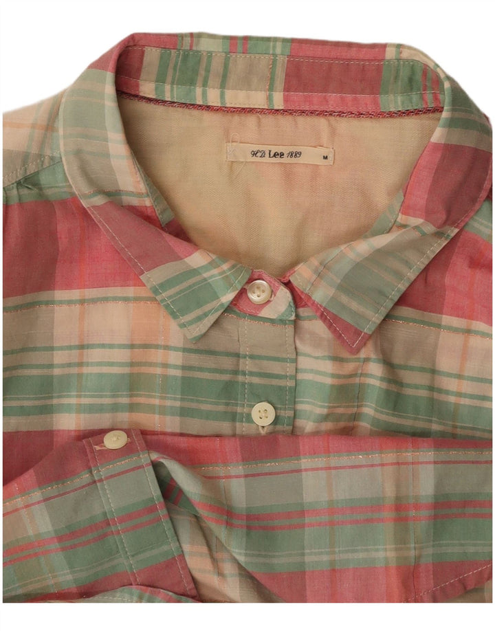 LEE Womens Short Sleeve Shirt UK 12 Medium Multicoloured Check