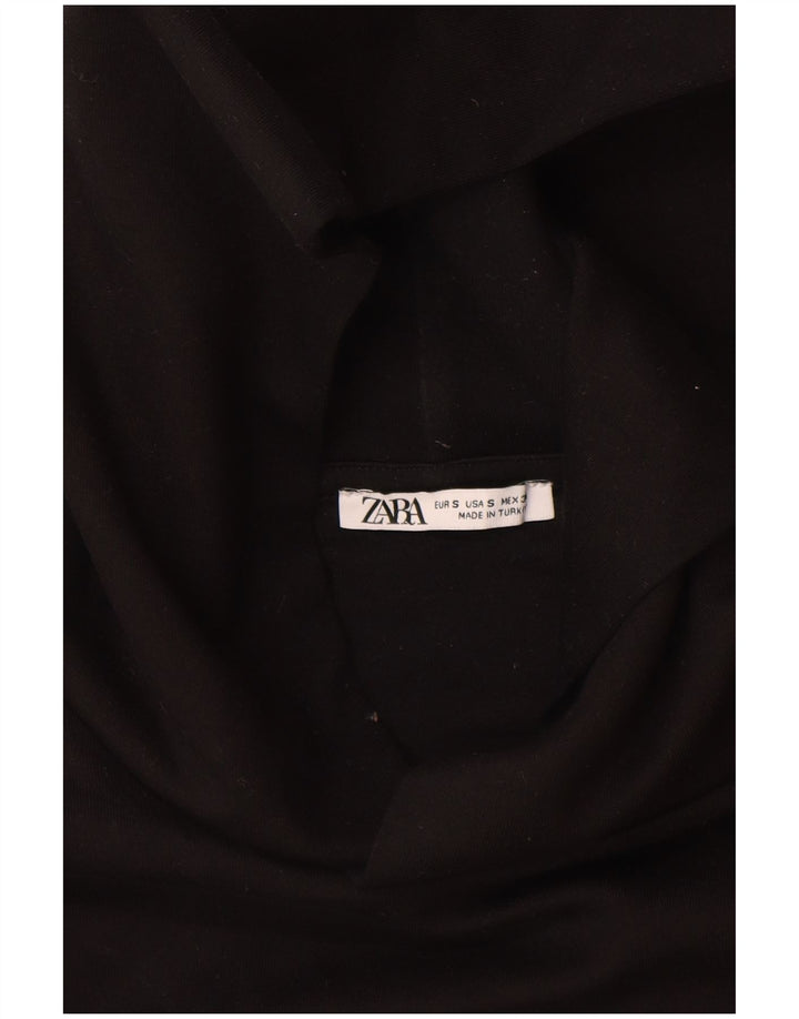 Zara Mens Hoodie Jumper Small Black Cotton