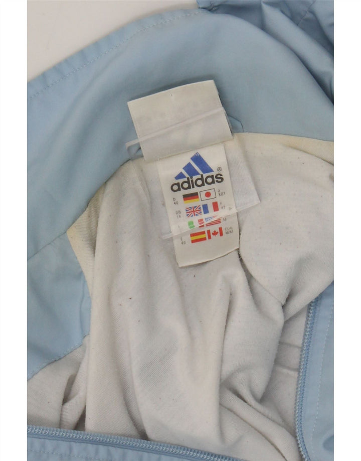 ADIDAS Womens Tracksuit Top Jacket UK 14 Large Blue Polyester