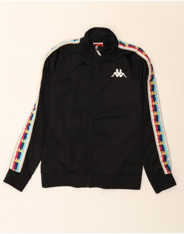 Kappa Womens Graphic Tracksuit Top Jacket UK 10 Small Black Colourblock