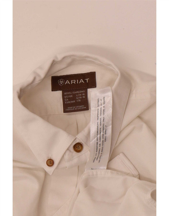 Ariat Boys Shirt 12-13 Years Large White Cotton