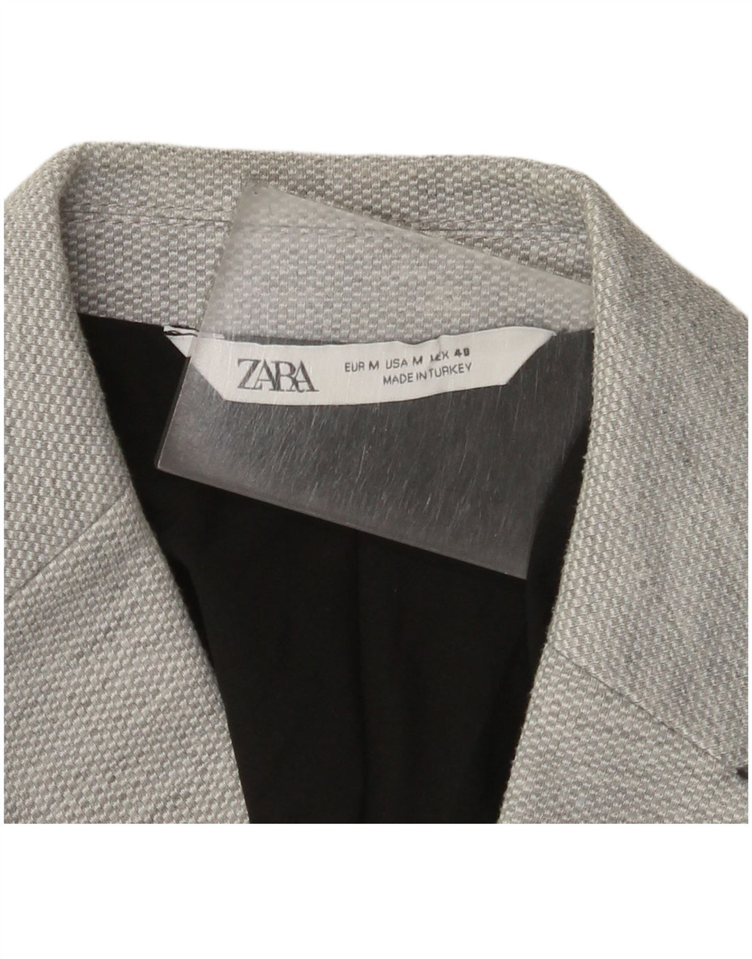 Zara Mens 2 Button Blazer Jacket UK 38 Medium Grey