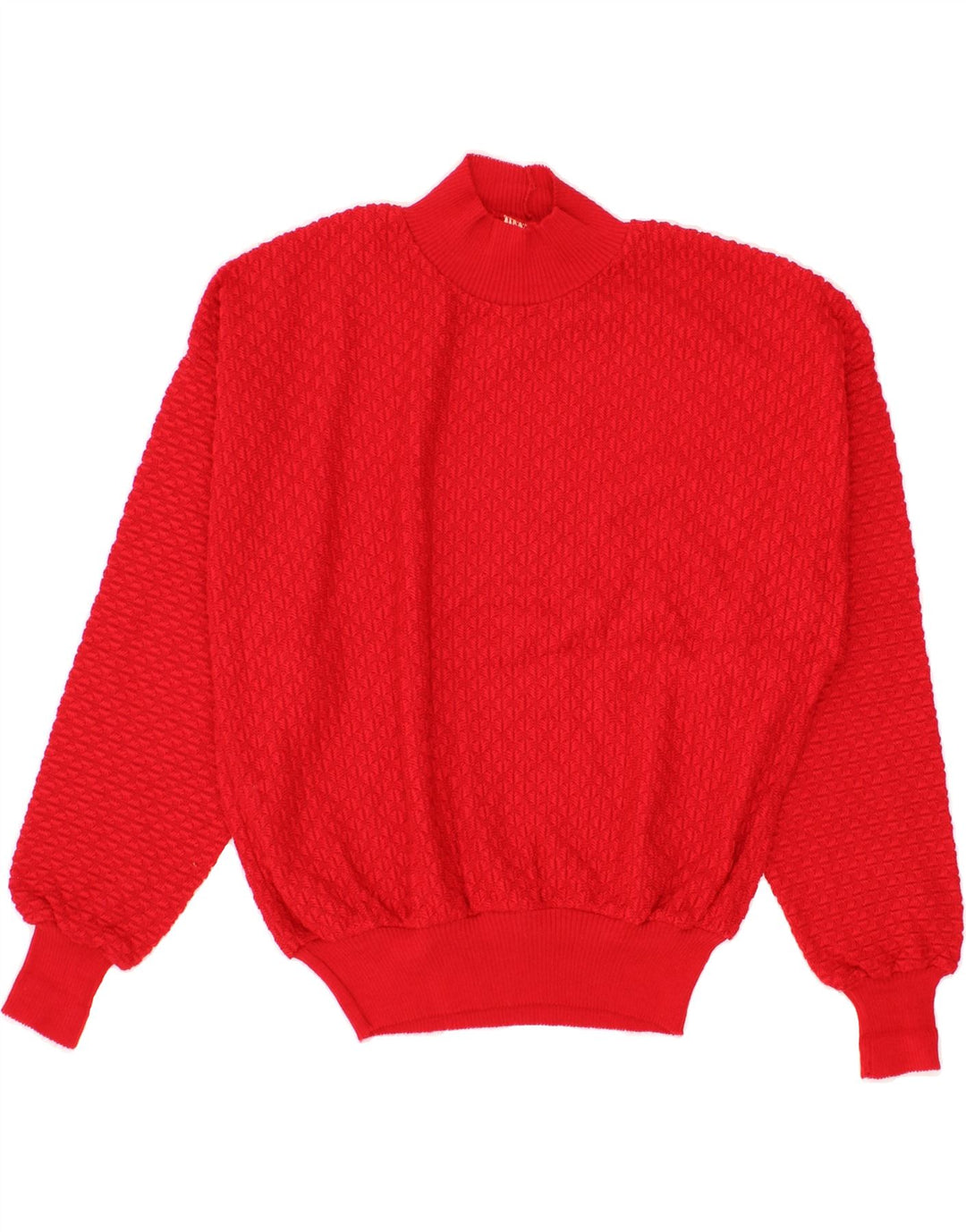 VINTAGE Womens Turtle Neck Jumper Sweater EU 42/44 Large Red Polyester Vintage Vintage and Second-Hand Vintage from Messina Hembry 