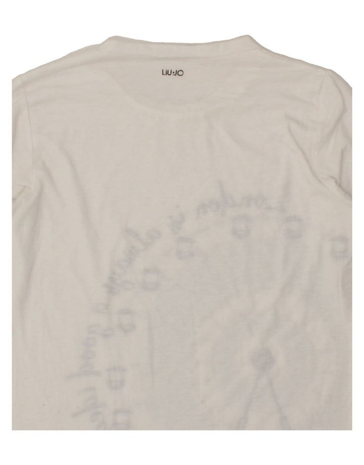 LIU JO Girls Graphic Top Long Sleeve 11-12 Years White Vintage Liu Jo and Second-Hand Liu Jo from Messina Hembry 