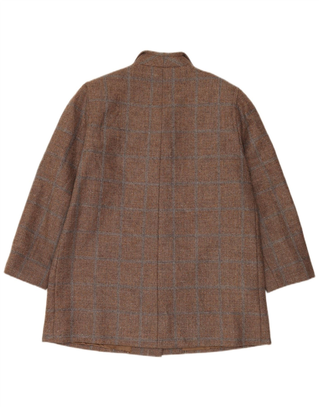 Vintage Womens 3 Button Blazer Jacket UK 14 Large Brown Check