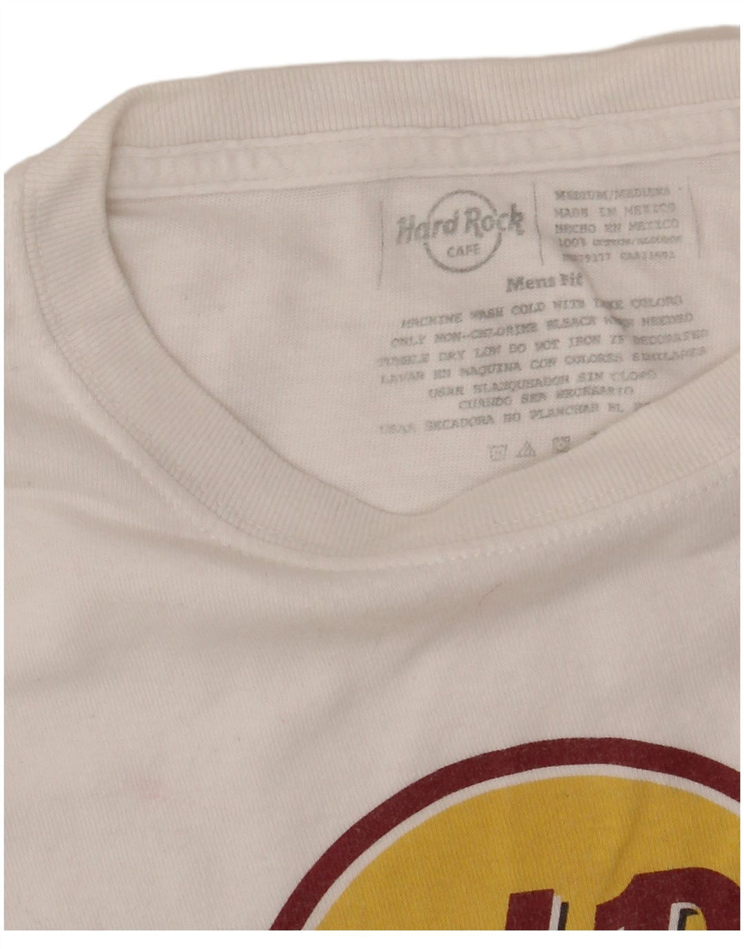 Hard Rock Womens Miami Graphic T-Shirt Top UK 14 Medium White Cotton