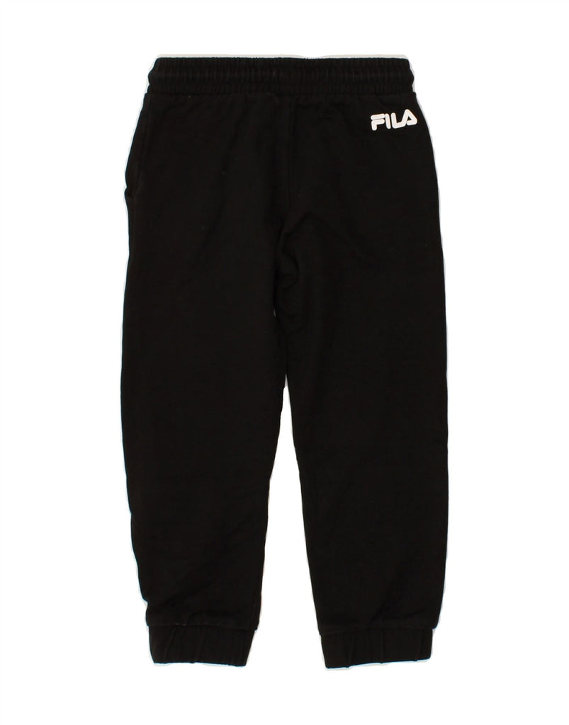 FILA Boys Graphic Tracksuit Trousers Joggers 5-6 Years Black Cotton | Vintage Fila | Thrift | Second-Hand Fila | Used Clothing | Messina Hembry 