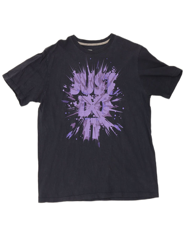 Nike Mens Regular Fit Graphic T-Shirt Top Large Black Cotton