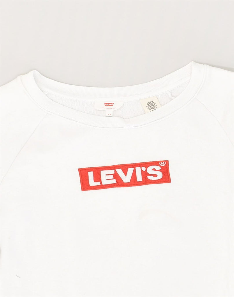 LEVI'S Mens Graphic Sweatshirt Jumper XS White Cotton | Vintage Levi's | Thrift | Second-Hand Levi's | Used Clothing | Messina Hembry 