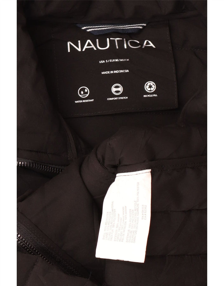 Nautica Womens Padded Jacket UK 10 Small Black Polyester