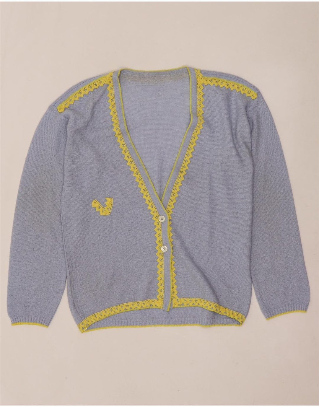 Vintage Womens Cardigan Sweater UK 14 Medium Blue