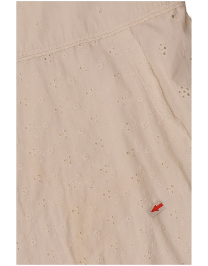 Playlife Womens A-Line Skirt IT 42 Medium W30 White Cotton