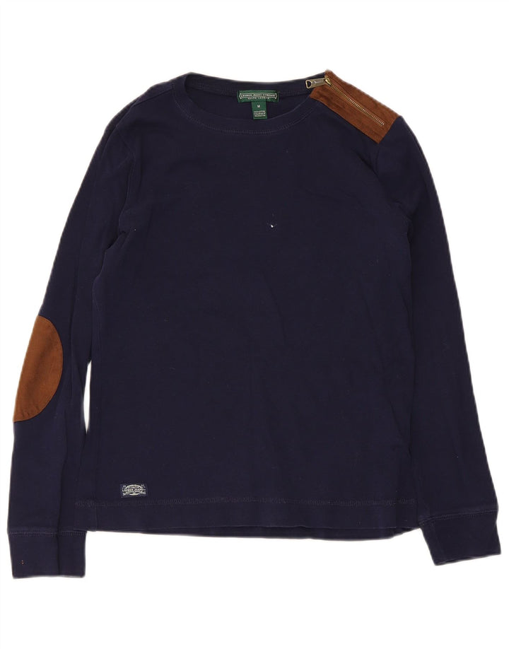 Ralph Lauren Womens Riding Top Long Sleeve UK 12 Medium Navy Blue