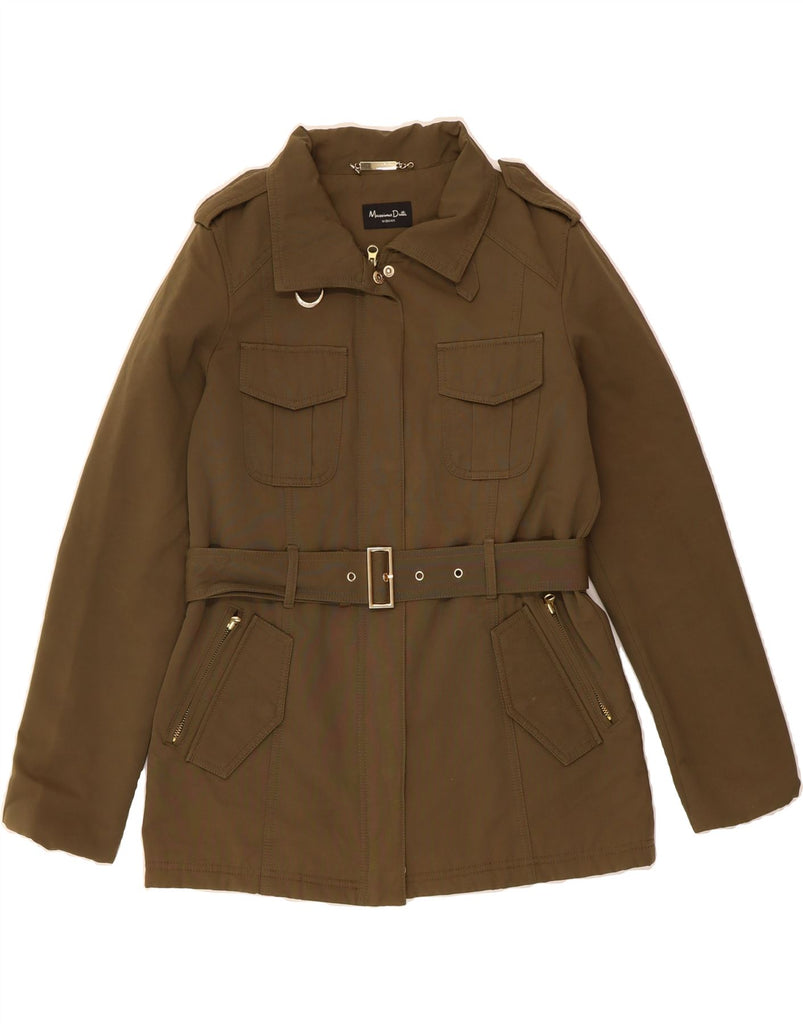 MASSIMO DUTTI Womens Utility Jacket UK 16 Large Khaki Cotton Vintage Massimo Dutti and Second-Hand Massimo Dutti from Messina Hembry 