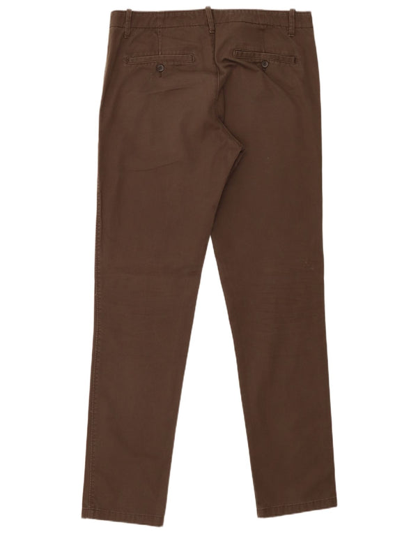 Benetton Mens Skinny Chino Trousers IT 50 Large W34 L33 Brown Cotton