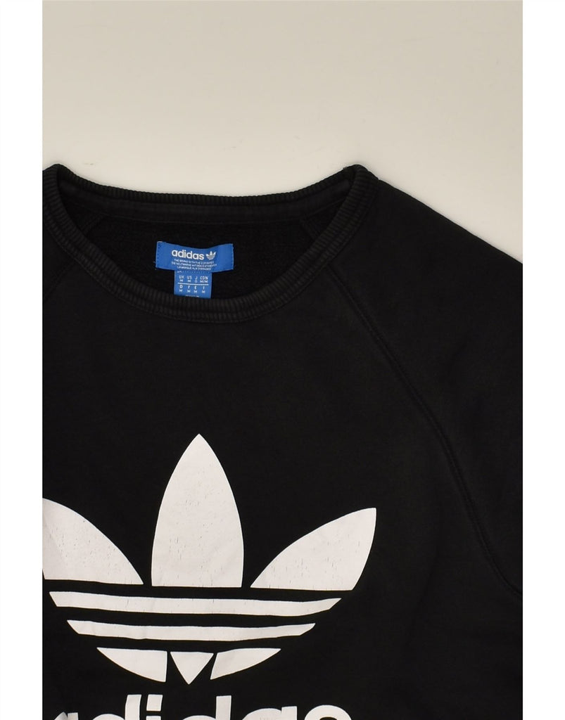 ADIDAS Mens Graphic Sweatshirt Jumper Medium Black Cotton | Vintage Adidas | Thrift | Second-Hand Adidas | Used Clothing | Messina Hembry 