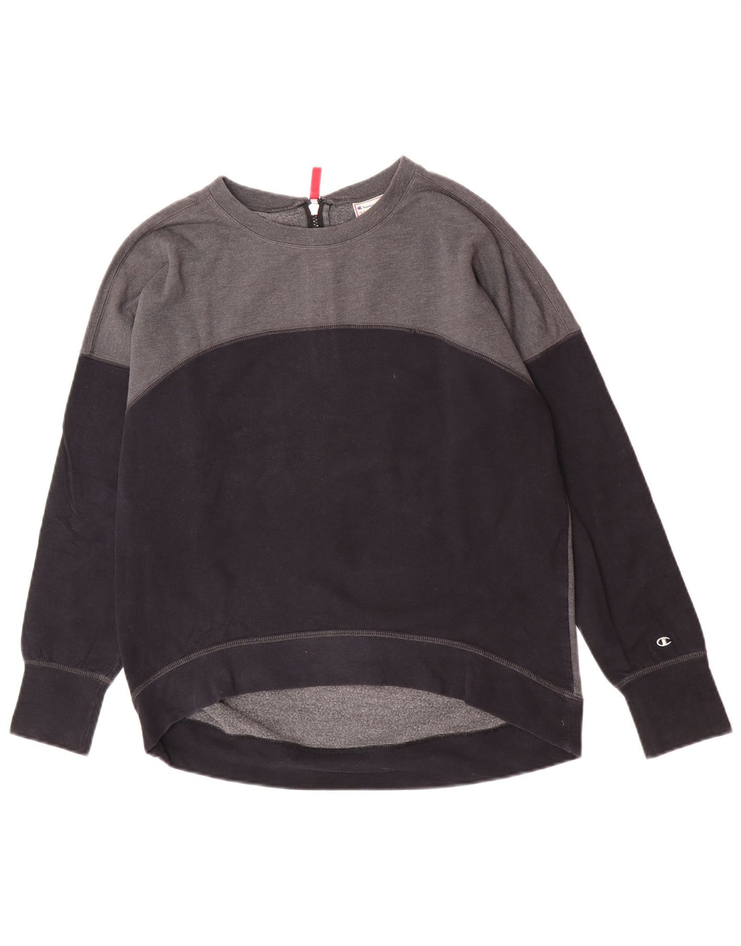 Champion Womens Sweatshirt Jumper UK 16 Large Black Colourblock