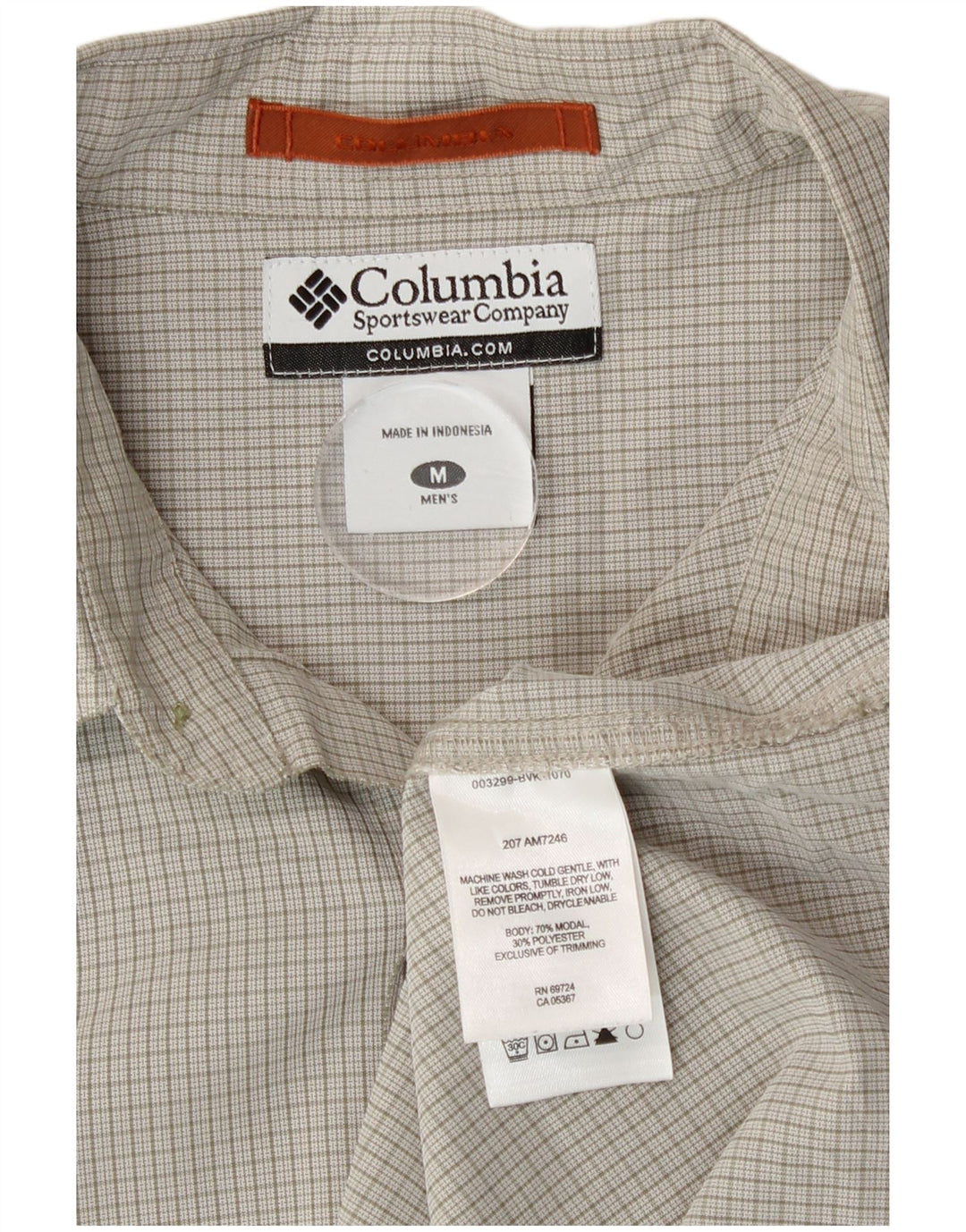 Columbia Mens Shirt Medium Grey Check Modal