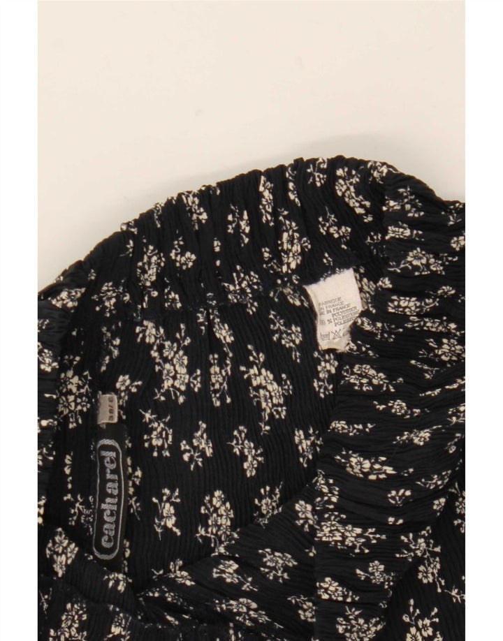 Cacharel Womens Cullotes Bermuda Shorts UK 6 XS W30 Black Floral Polyester