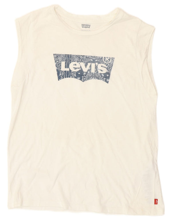 Levi's Girls Graphic Vest Top 11-12 Years White Cotton
