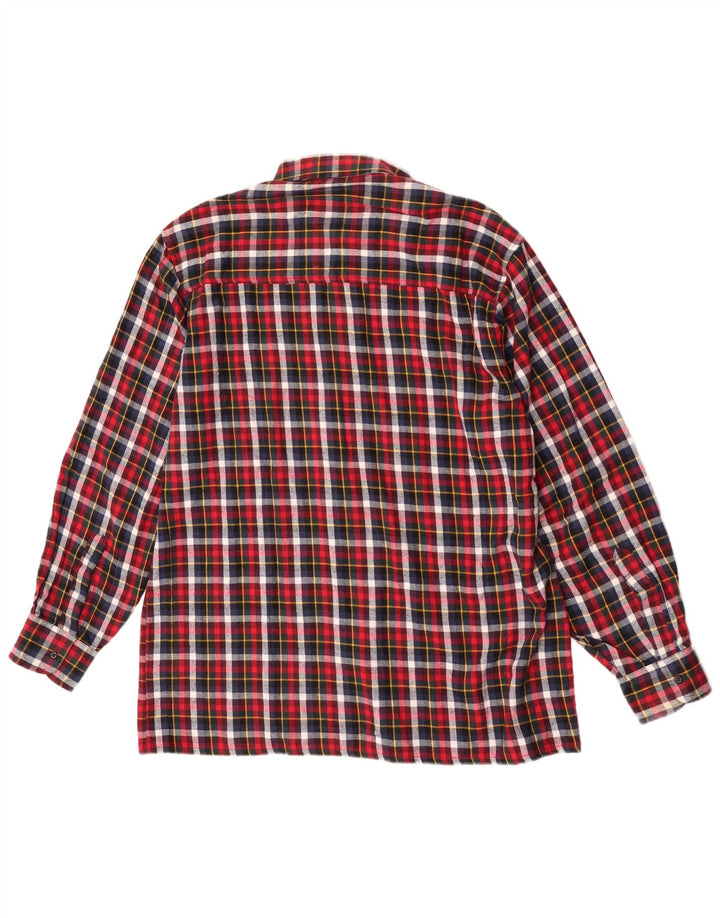 Vintage Mens Flannel Shirt Size 41/42 Large Red Check Cotton
