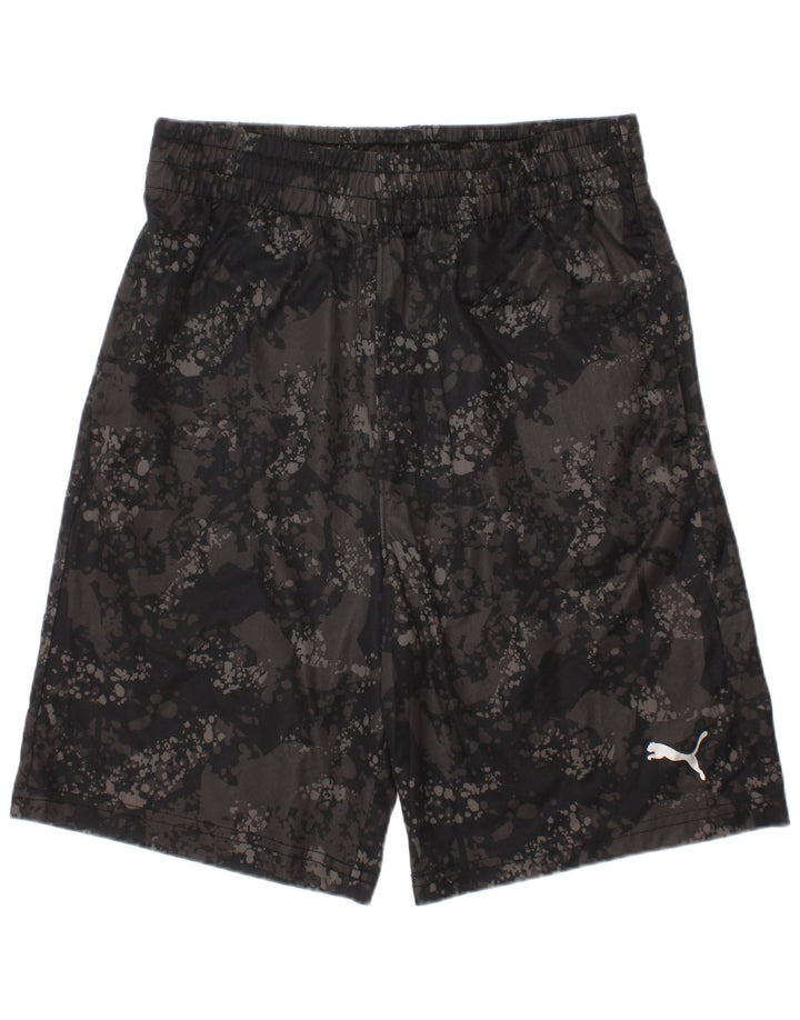 Puma Boys Sport Shorts 10-11 Years Medium Grey Camouflage Polyester