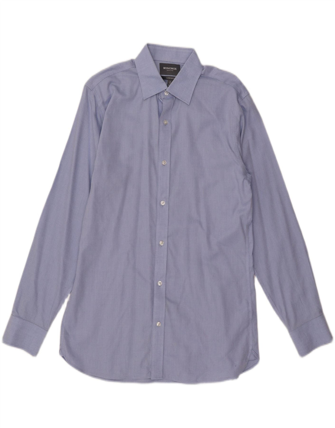 BONOBOS Mens Tailored Slim Fit Shirt Size 16 Large Blue Cotton