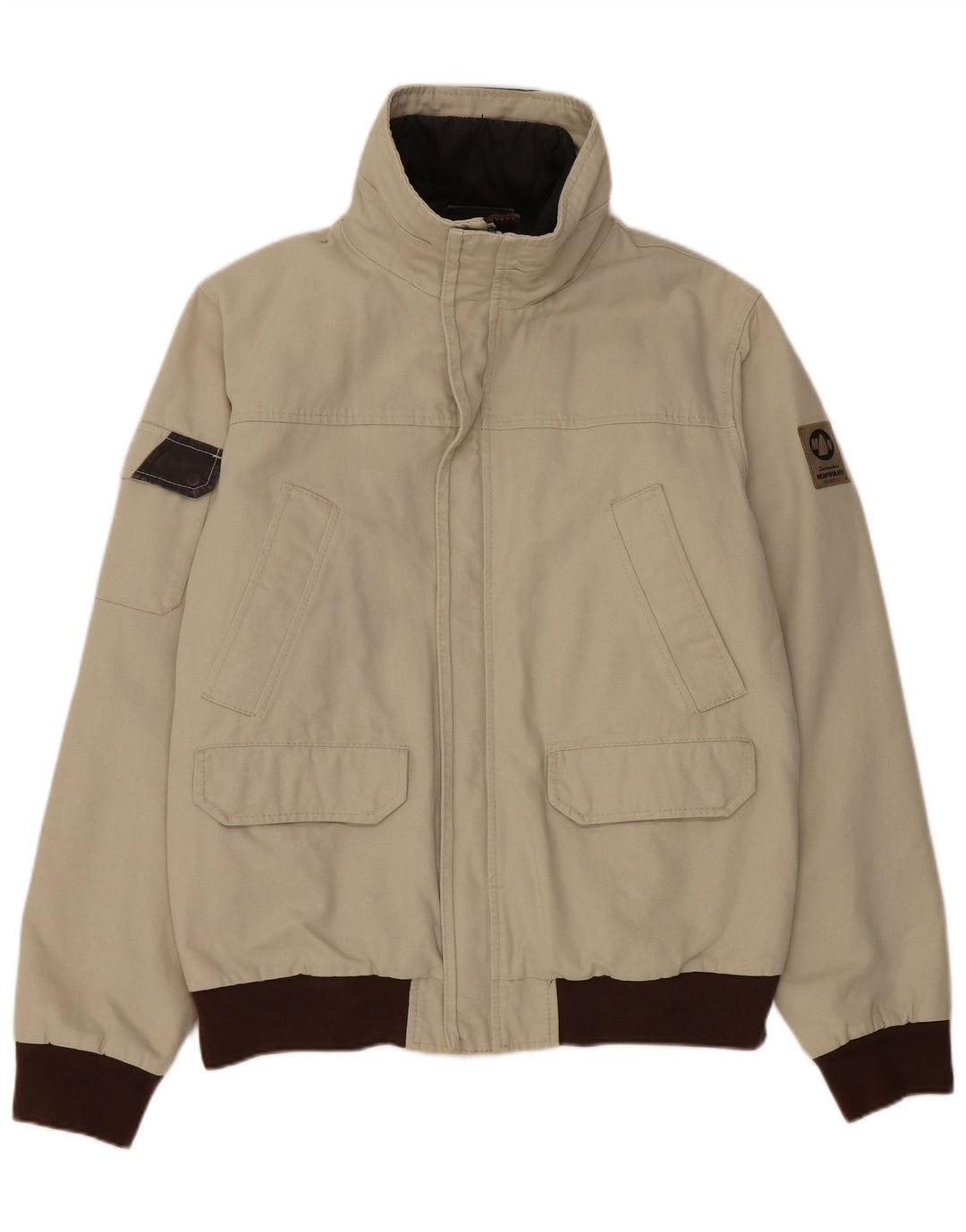 Murphy & Nye Mens Sailmakers Bomber Jacket UK 42 XL Grey Colourblock Cotton