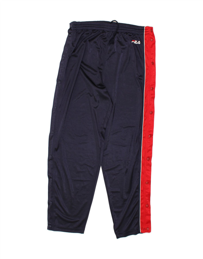 FILA Mens Tracksuit Trousers XL Navy Blue Colourblock Polyester | Vintage Fila | Thrift | Second-Hand Fila | Used Clothing | Messina Hembry 