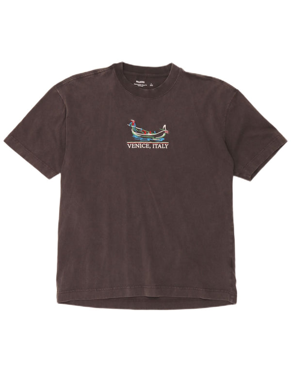 Hollister Mens Graphic T-Shirt Top Large Grey Cotton