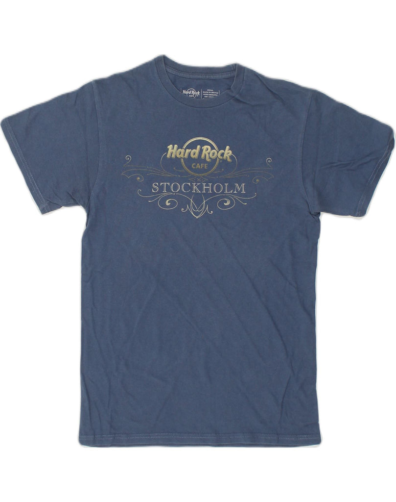 HARD ROCK CAFE Mens Stockholm Graphic T-Shirt Top Small Blue Cotton | Vintage Hard Rock Cafe | Thrift | Second-Hand Hard Rock Cafe | Used Clothing | Messina Hembry 