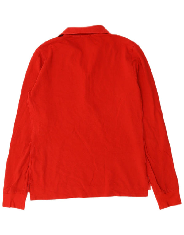Polo Ralph Lauren Womens Long Sleeve Slim Fit Shirt UK 12 Medium Red Cotton