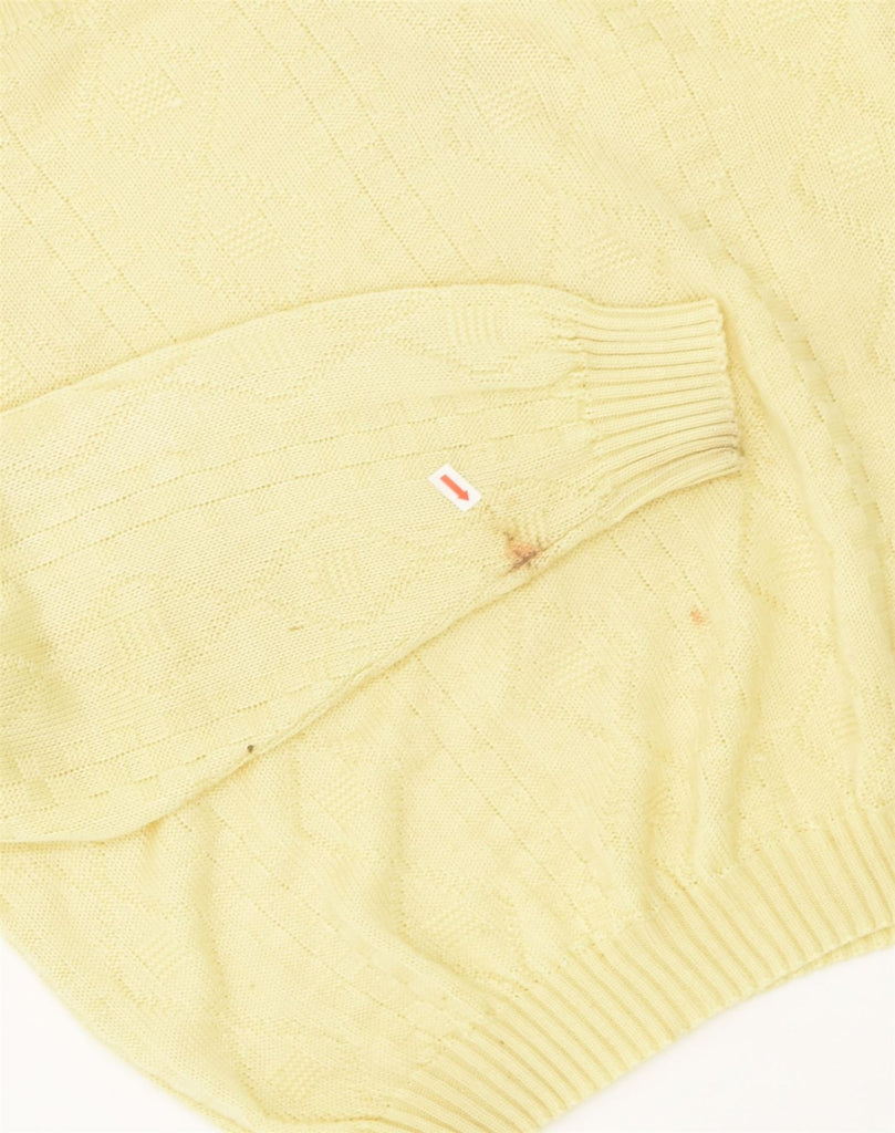 VINTAGE Womens Crew Neck Jumper Sweater UK 14 Large Yellow Cotton | Vintage Vintage | Thrift | Second-Hand Vintage | Used Clothing | Messina Hembry 