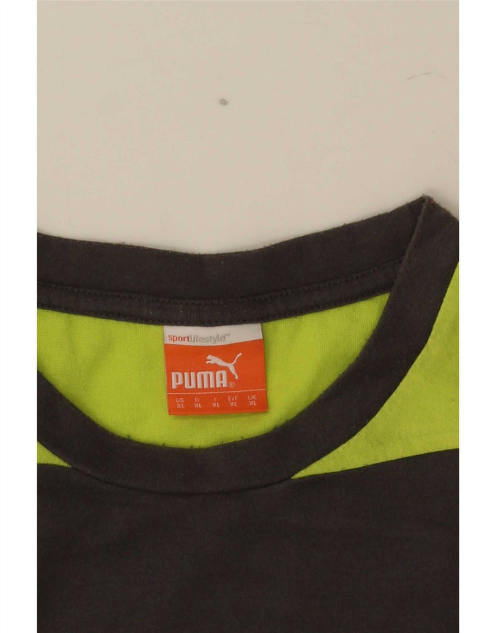 Puma Mens T-Shirt Top XL Grey Colourblock