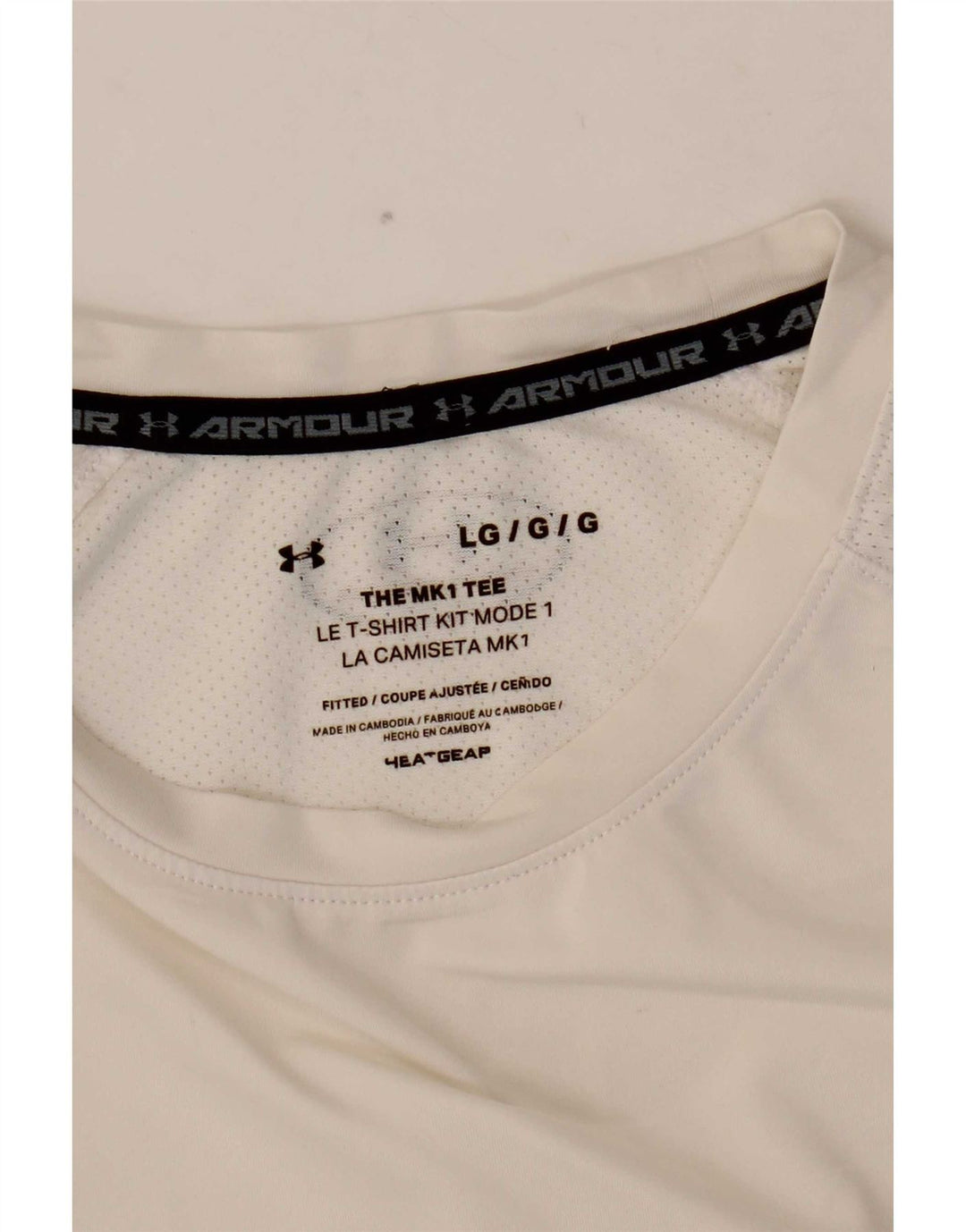 Under Armour Mens Heat Gear T-Shirt Top Large White