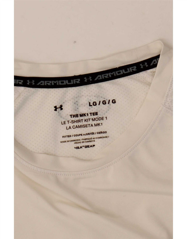 Under Armour Mens Heat Gear T-Shirt Top Large White