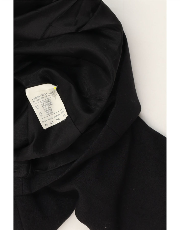 Vintage Womens 2 Button Blazer Jacket UK 12 Medium Black Polyester
